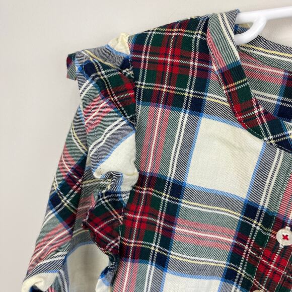 Vineyard Vines Girls' Soft Twill Ruffle Top Royal Stewart Marsh Medium NWT - Picture 2 of 6